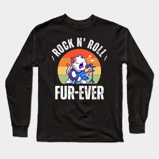 Funny Rock N' Roll Furr-ever Shirt | Unisex Rock N' Roll Panda shirt | Funny Panda Lover Shirt | Music lover Shirt | Funny Music Slogan Tee Long Sleeve T-Shirt
